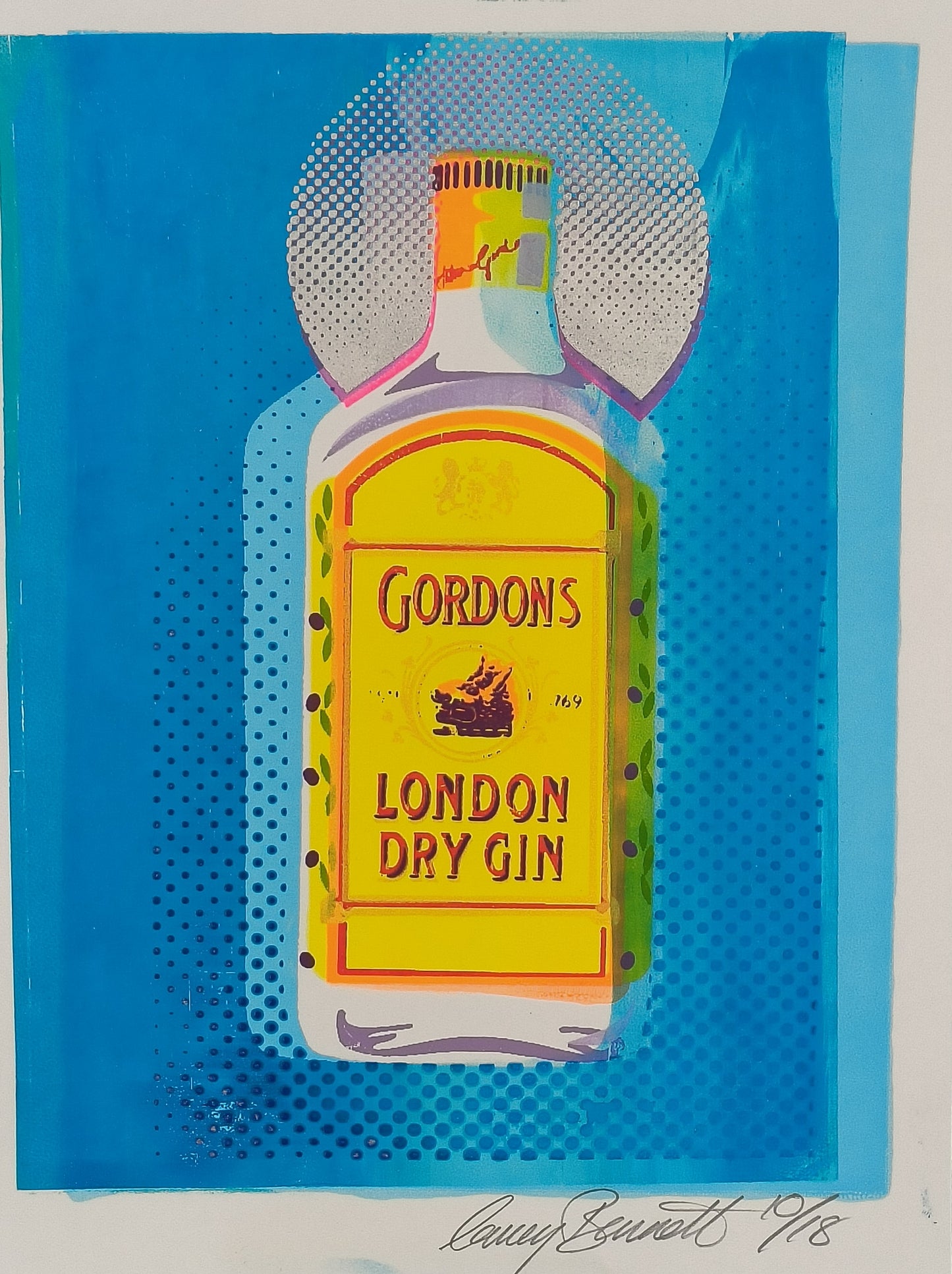 GORDON'S GIN SCREENPRINT (blue) 10/18
