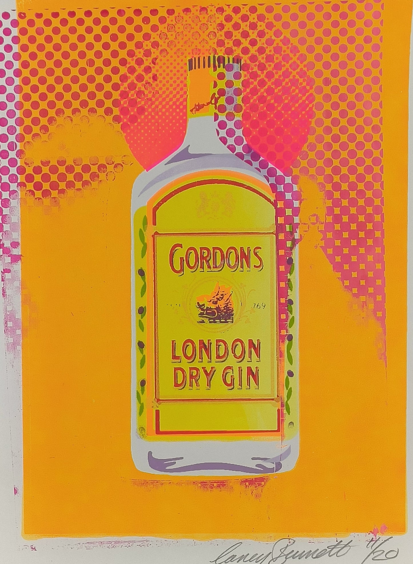 GORDON'S GIN SCREENPRINT (orange) 11/20