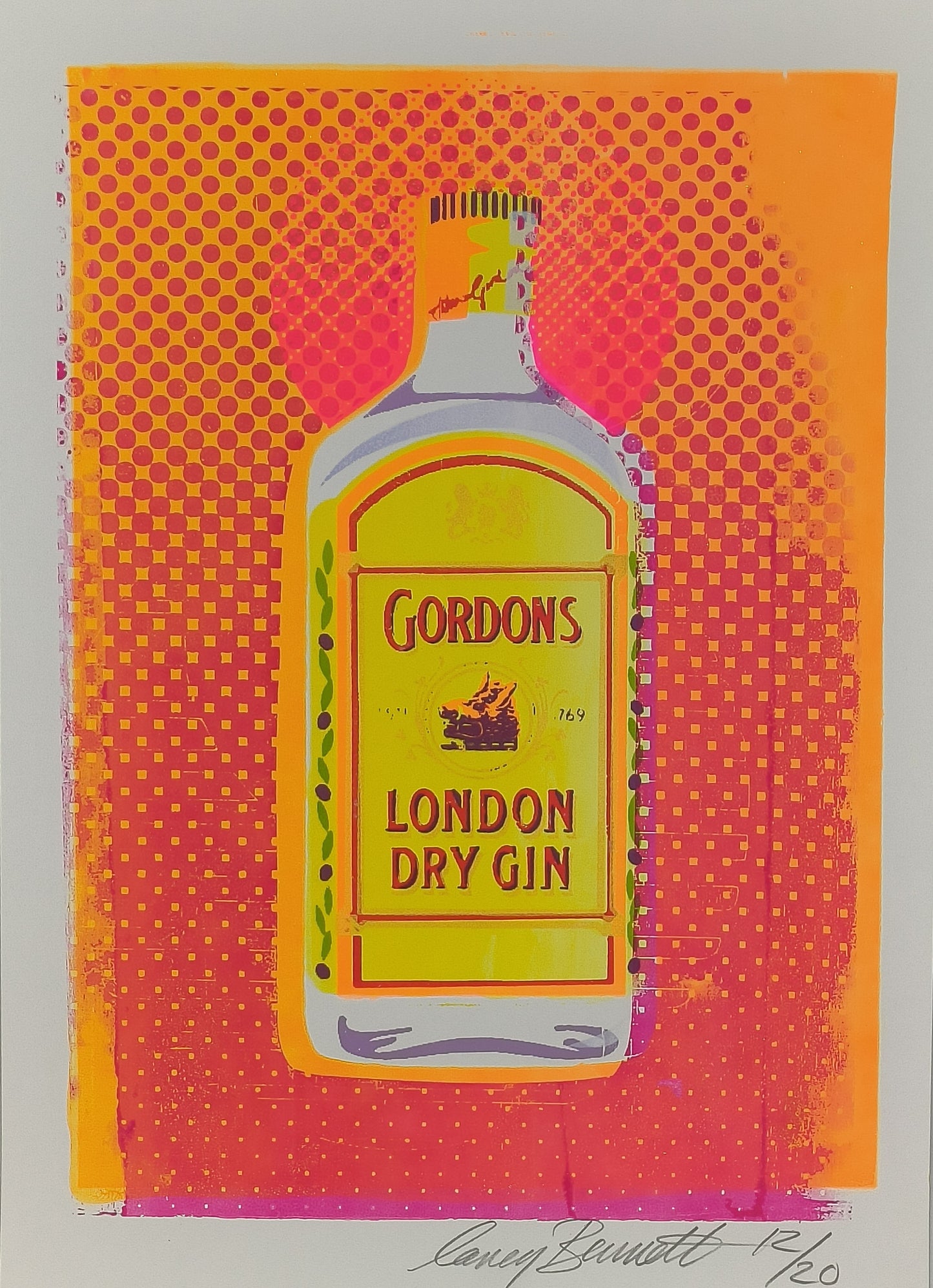 GORDON'S GIN SCREENPRINT (orange) 12/20