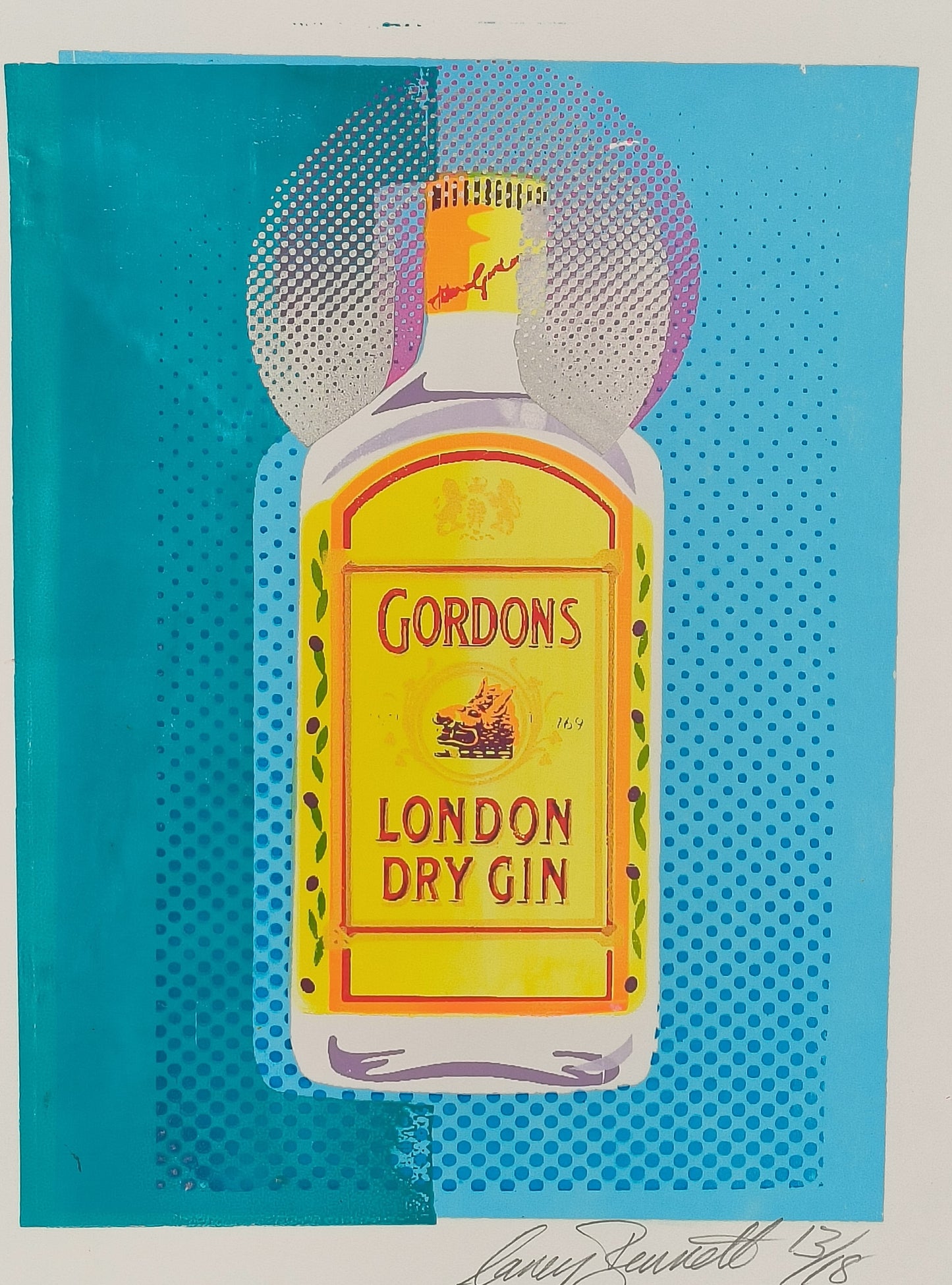 GORDON'S GIN SCREENPRINT (blue) 13/18