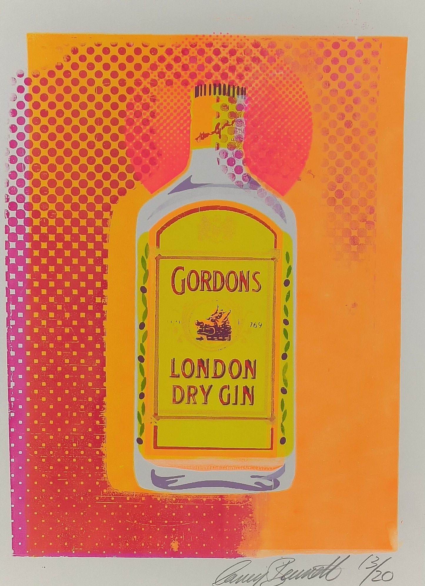 GORDON'S GIN SCREENPRINT (orange) 13/20