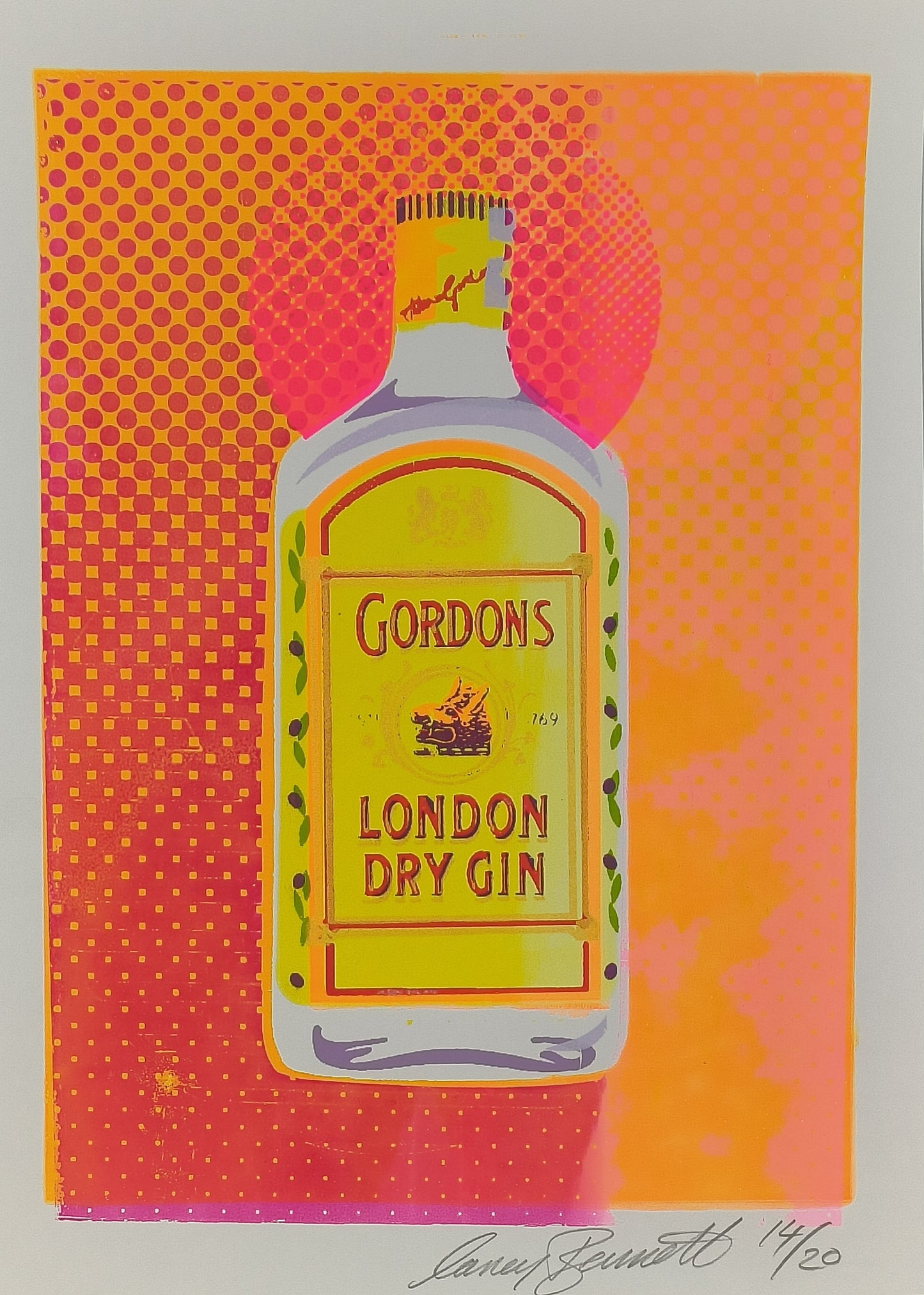 GORDON'S GIN SCREENPRINT (orange) 14/20