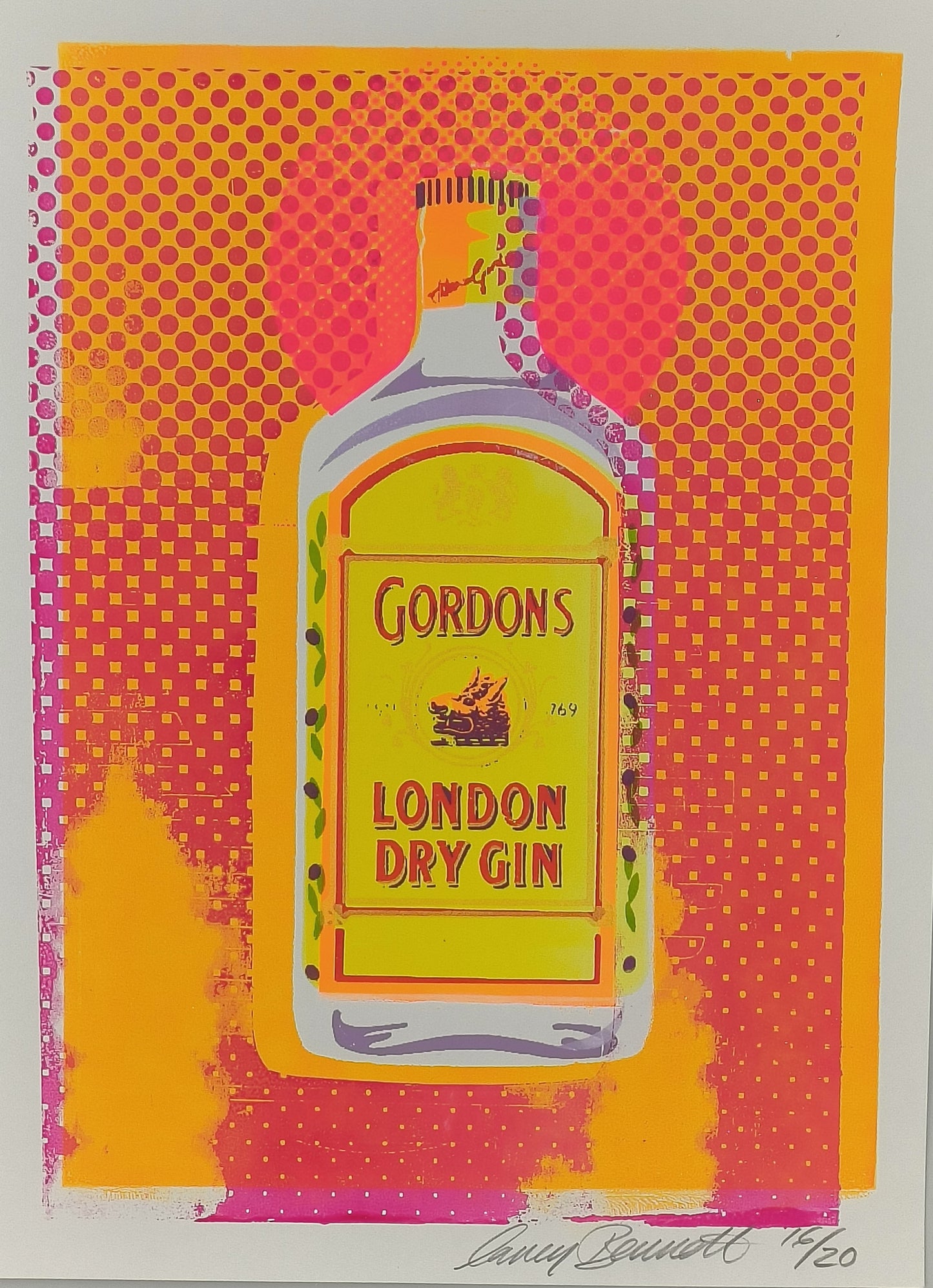 GORDON'S GIN SCREENPRINT (orange) 16/20