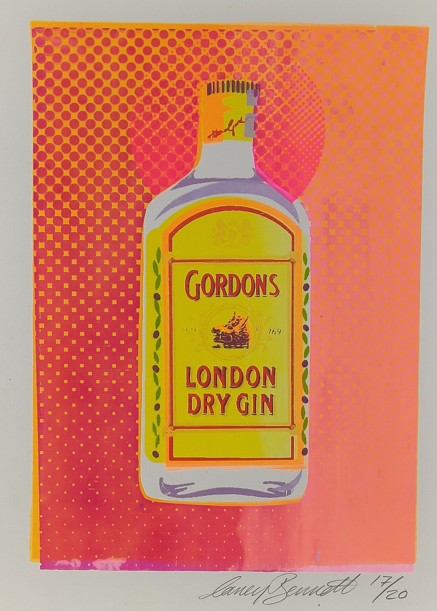 GORDON'S GIN SCREENPRINT (orange) 17/20