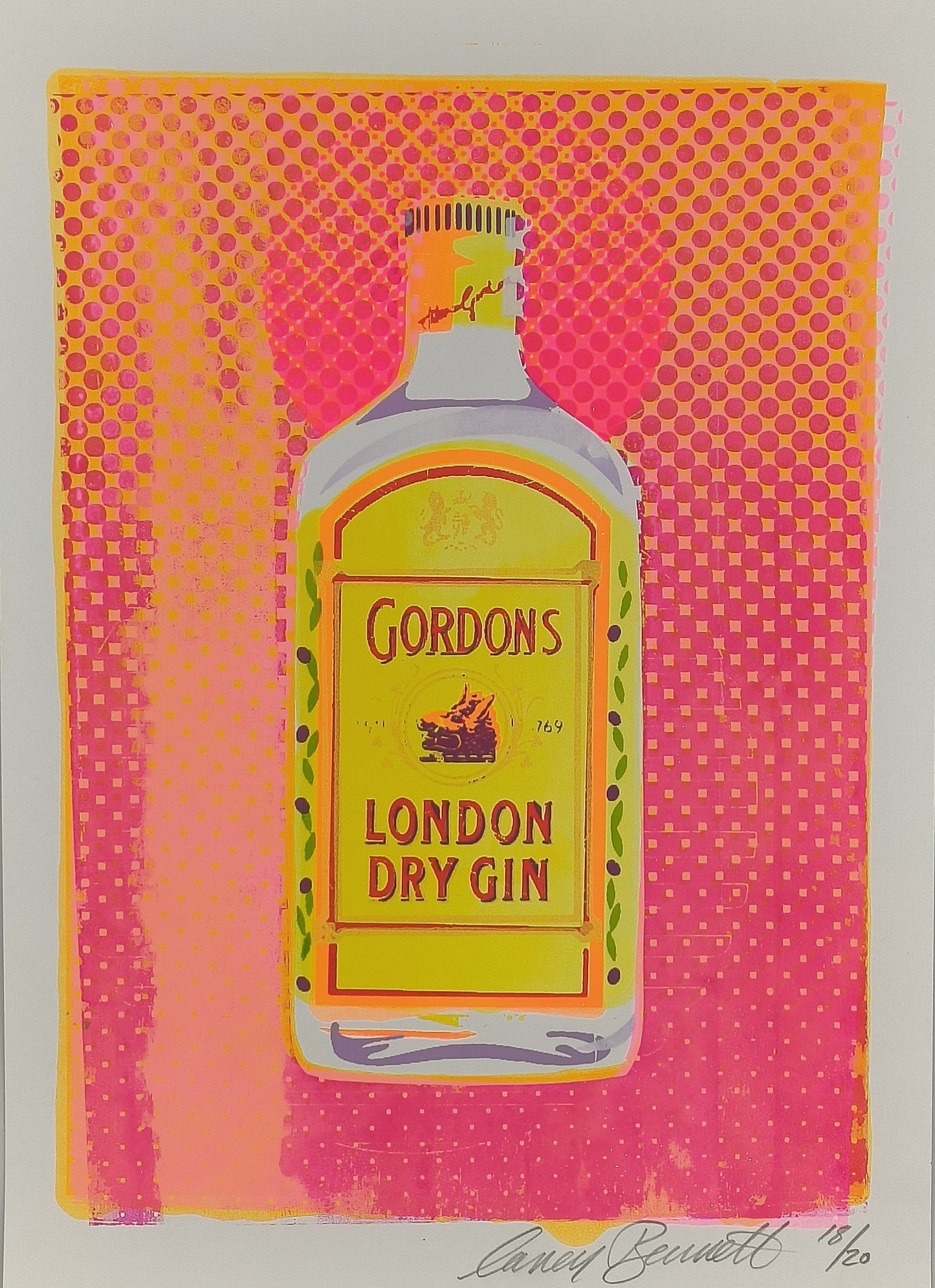 GORDON'S GIN SCREENPRINT (orange) 18/20