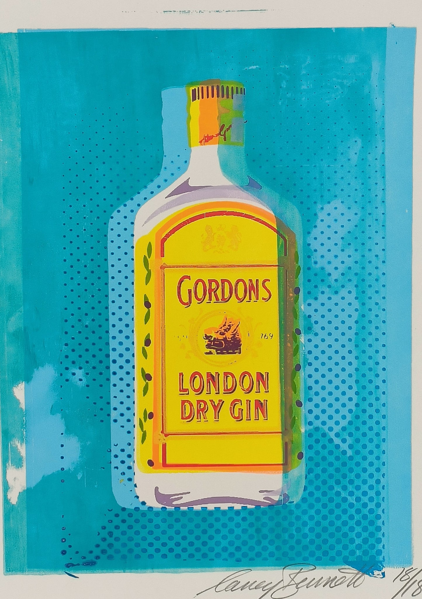 GORDON'S GIN SCREENPRINT (blue) 18/18
