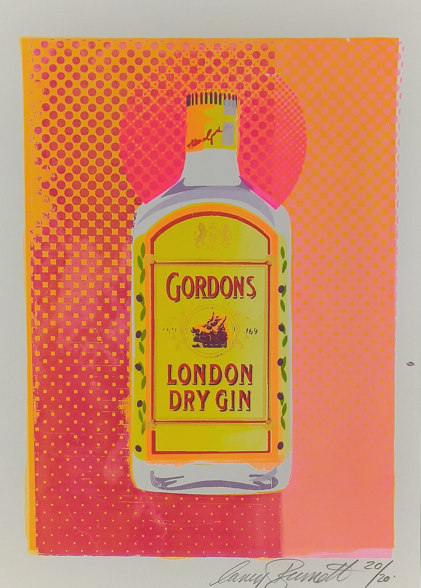 GORDON'S GIN SCREENPRINT (orange) 20/20