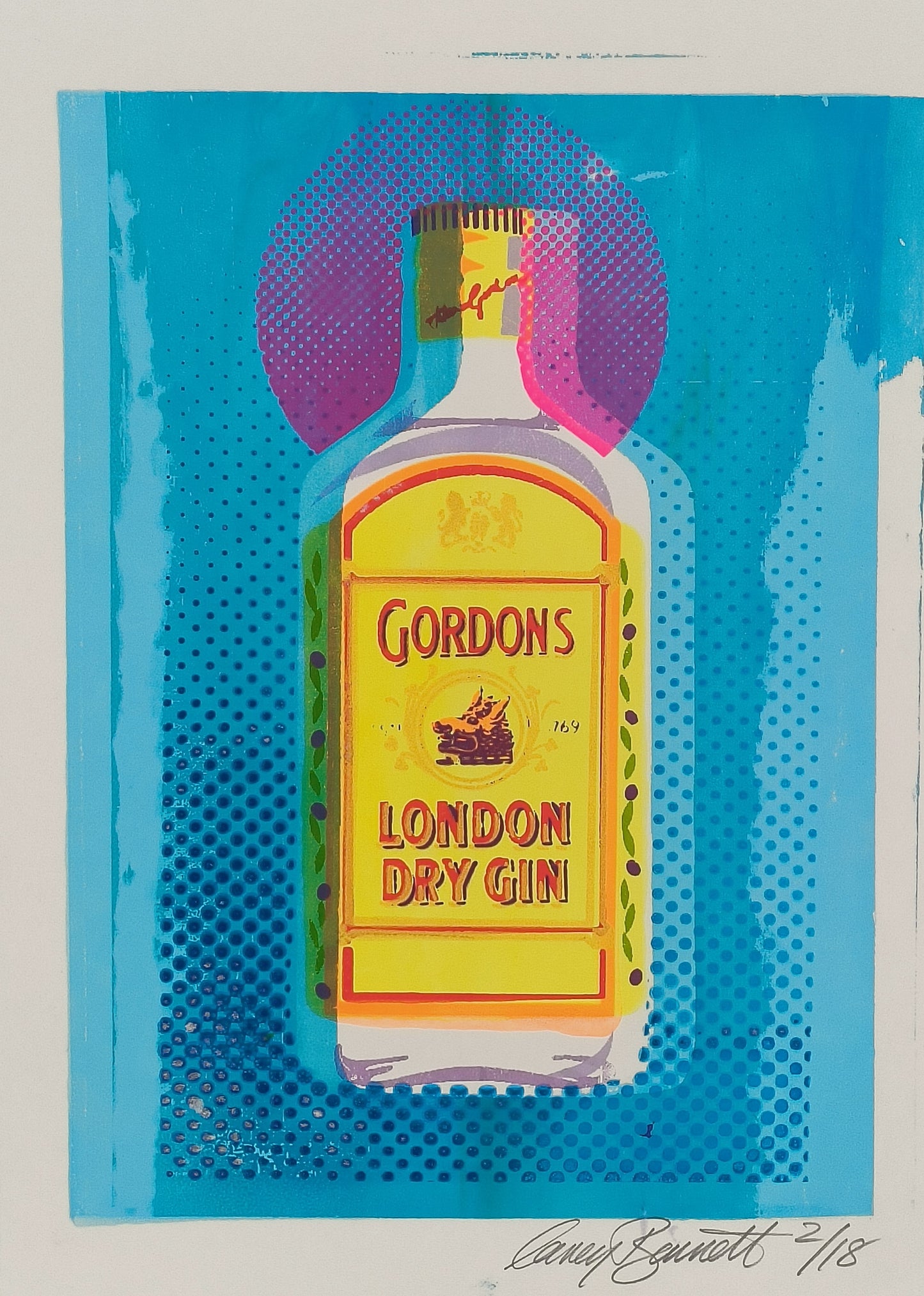 GORDON'S GIN SCREENPRINT (blue) 02/18