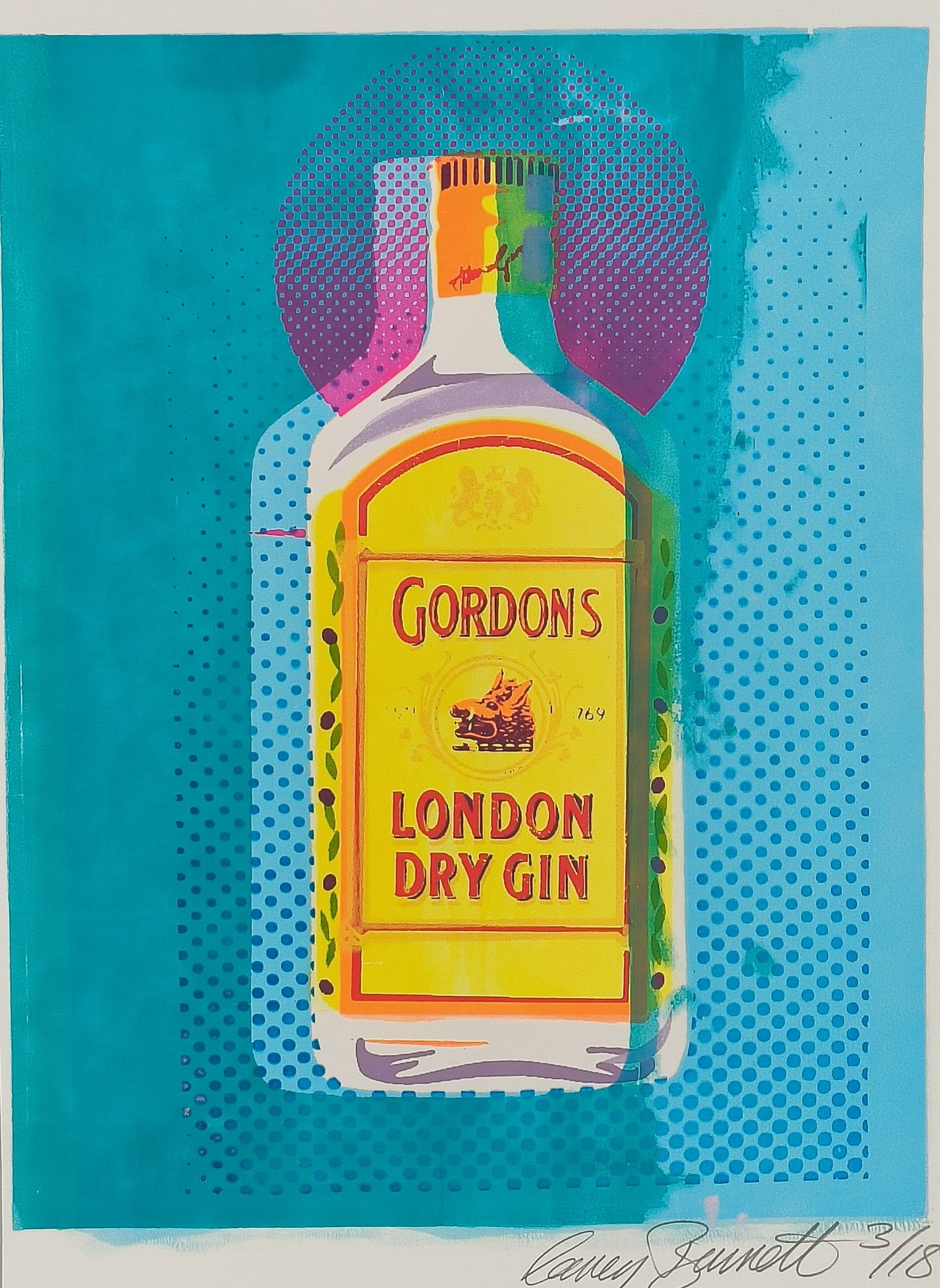 GORDON'S GIN SCREENPRINT (blue) 03/18