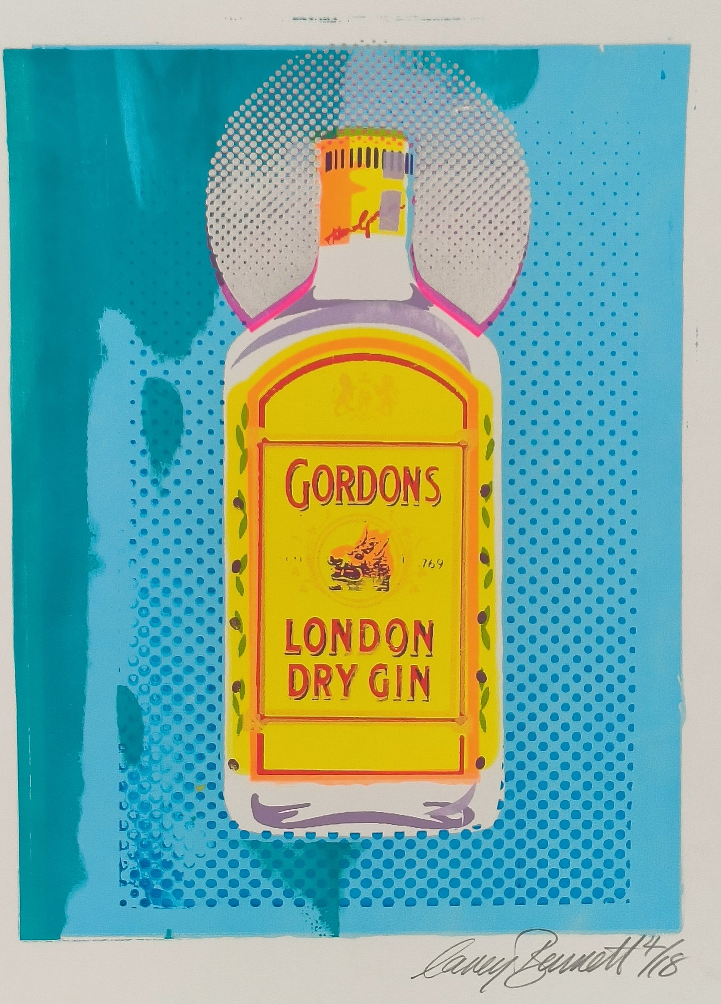 GORDON'S GIN SCREENPRINT (blue) 04/18