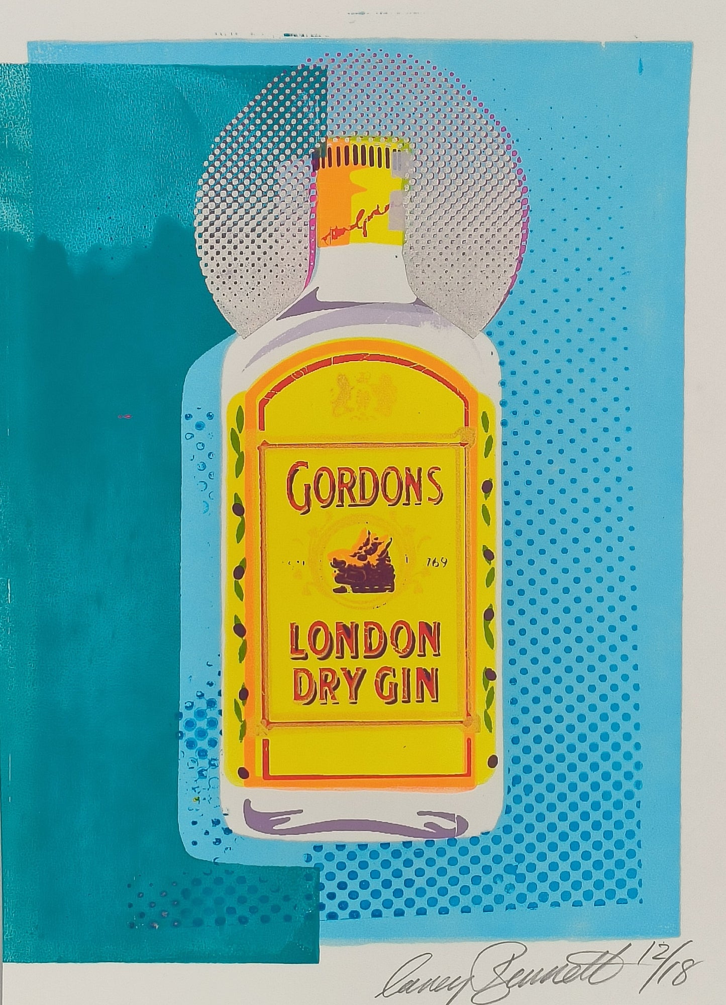 GORDON'S GIN SCREENPRINT (blue) 12/18