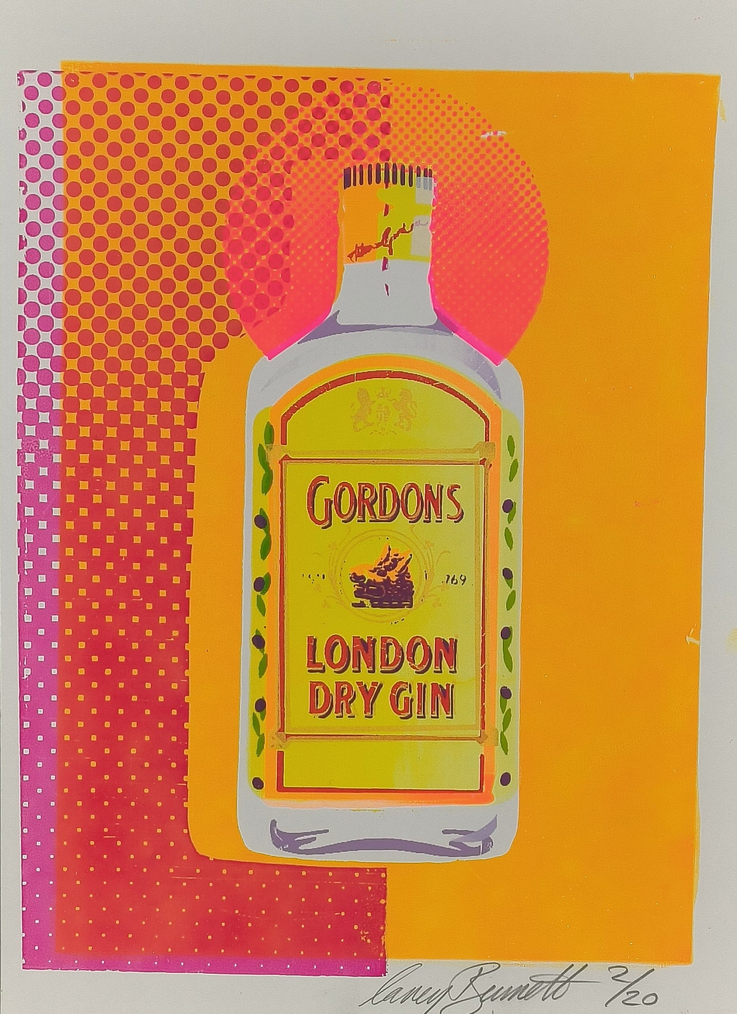GORDON'S GIN SCREENPRINT (orange) 02/20