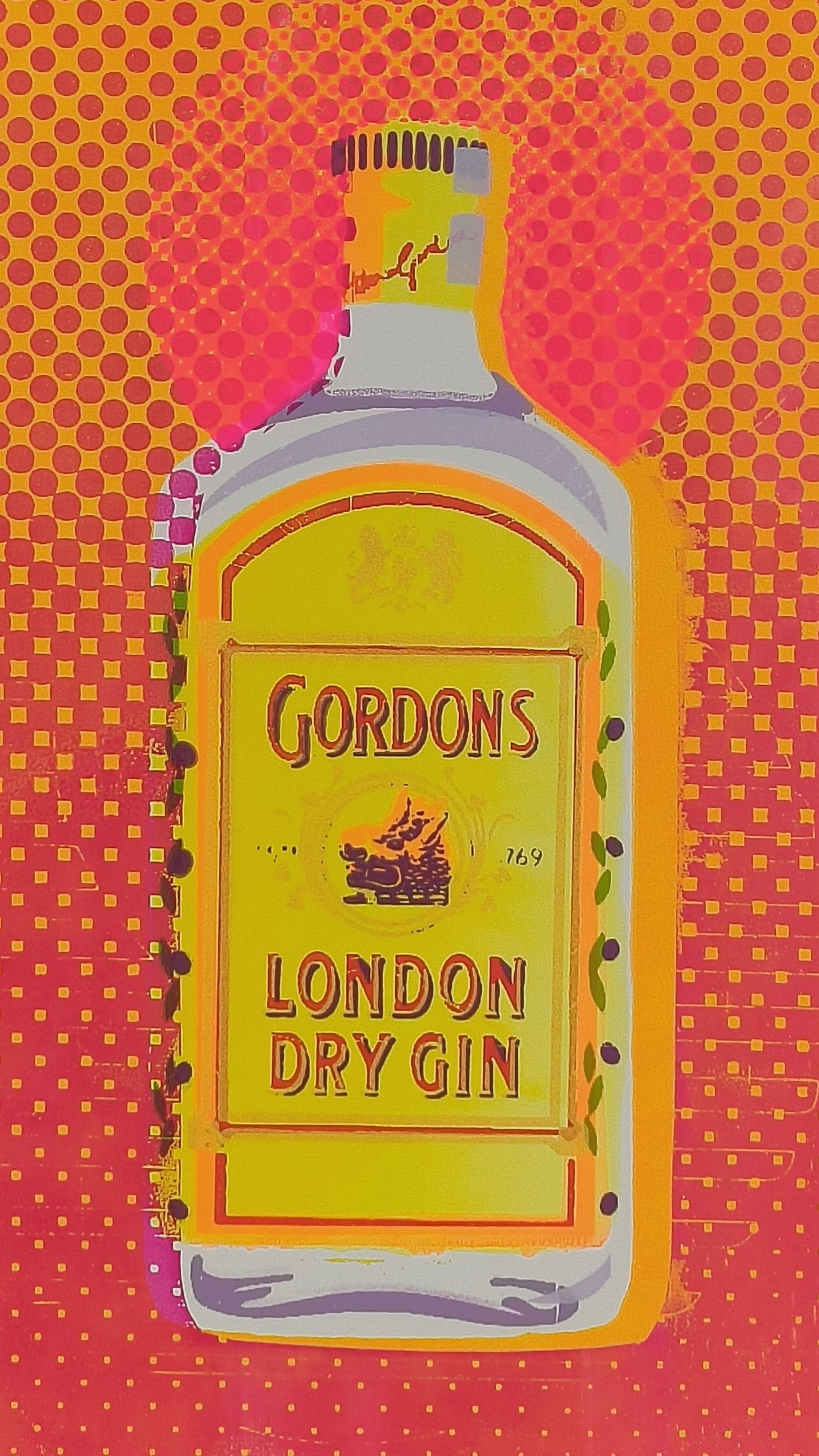 GORDON'S GIN SCREENPRINT (orange) 10/20